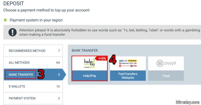 1xbet deposit - bank transfer deposit, minimum RM10, win bonus RM500 (1)