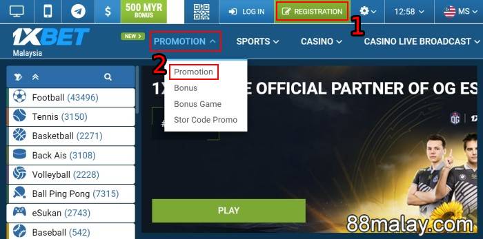 1xbet promo code malaysia registration bonus for new members up to RM500 (1)