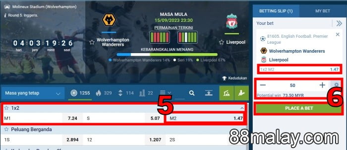 1xbet sportsbook review by 88malay experts 2023 with tutorial step 2