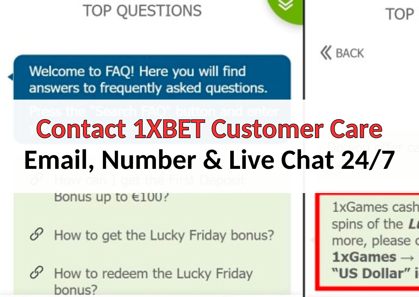 Contact 1XBET Customer Care - Email, Number & Live Chat 24/7
