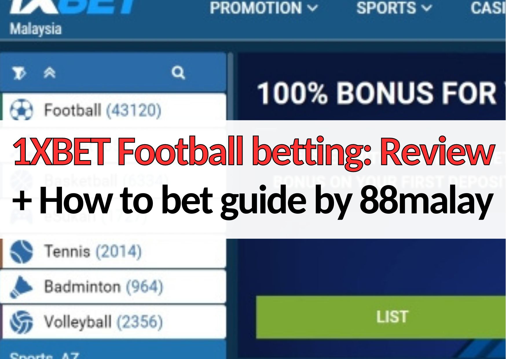 88malay 1xbet football betting review and betting guide