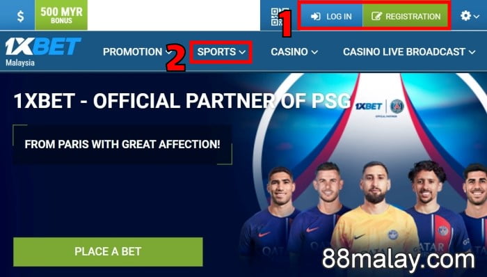 how to bet on 1xbet football betting 88malay tutorial guide step 1