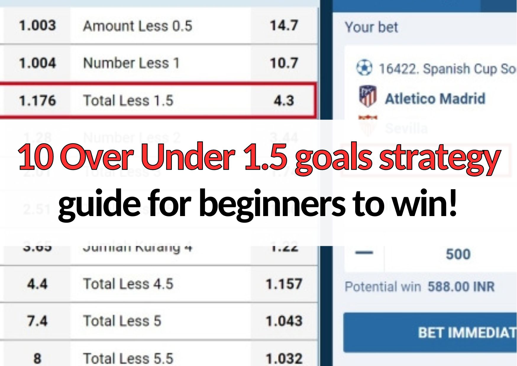 10 over under 1.5 goals strategy guide for beginners to win